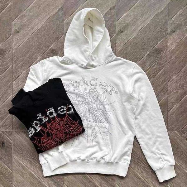 

hoodies men women 1 1 version spider hoodie young thug sweatshirts web sp5der long sleeve pullover, Black