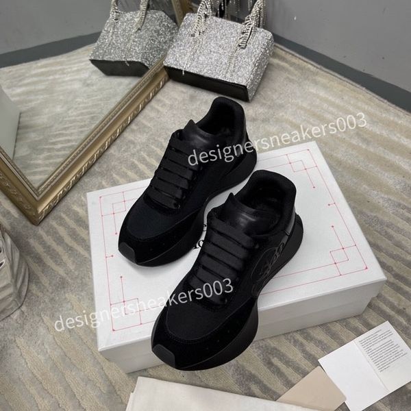 

2023new brand designer men casual shoes women rubber flat shoes lace-up sports shoes fashion running shoes soft and comfortable platform sho, Black