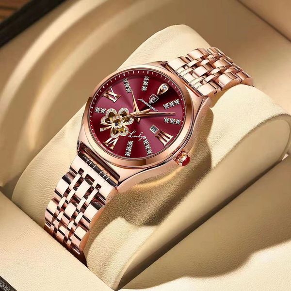 

women's watches poedagar women watch fashion luxury wine red quartz waterproof stainless stain ladies wristwatch romatic girlfriend gif, Slivery;golden