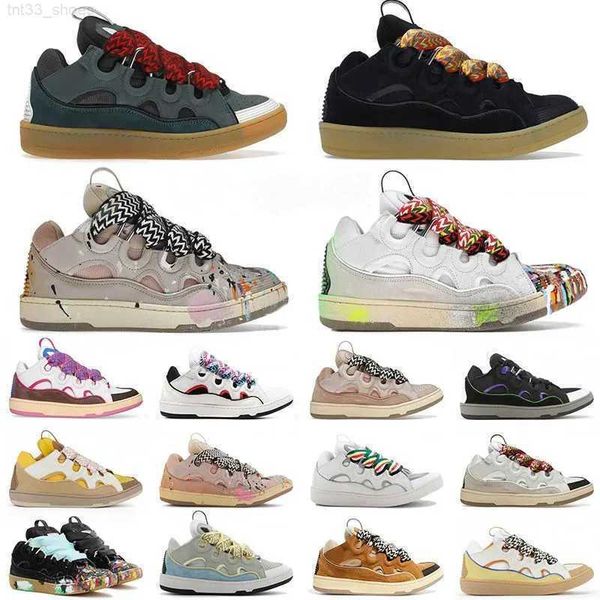 

authentic designer lanvins dept curb shoes suede nappa calfskin men women sneakers lanvins rubber platform bumpr bur house luxury sports whi, Black