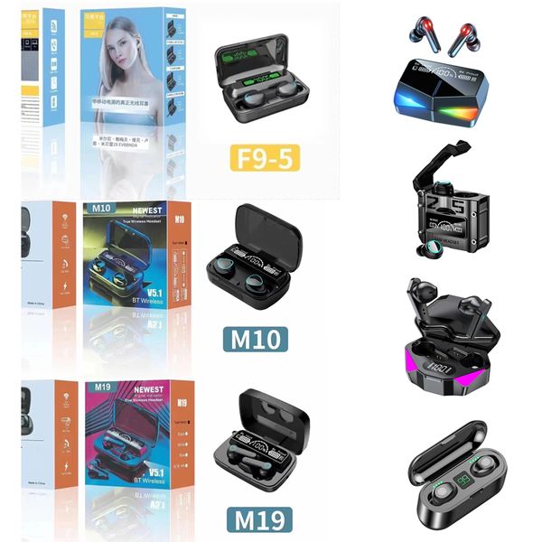 

f9 m10 m19 m28 f9-5 tws wireless headphones led digital display bluetooth 5.3 earphones touch control noise cancelling sport headset stereo