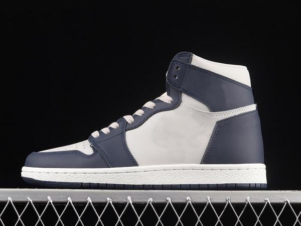 

2023 good quality basketball shoes jumpman 1 high 85 georgetown college navy summit white tech grey fashion sport sneakers good quality come
