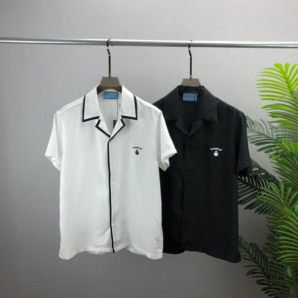 

2023 united state women mens t shirts polos leisure brand short blouses shirt classic inverted loose imported high-quality nylon tooling eur, White;black