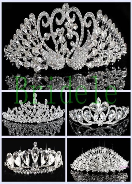 

2020 new arrival fashion korean rhinestone crystal tiara crown bridal wedding accessories 9971897, Silver