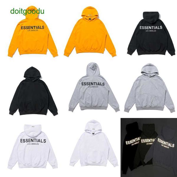 

reflective letter hoodie men's and women's trendy high street sweater pullover, Black