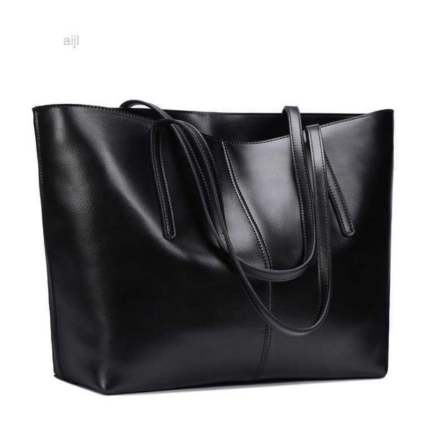 

new fashion large capacity tote bag soft leather simple women's