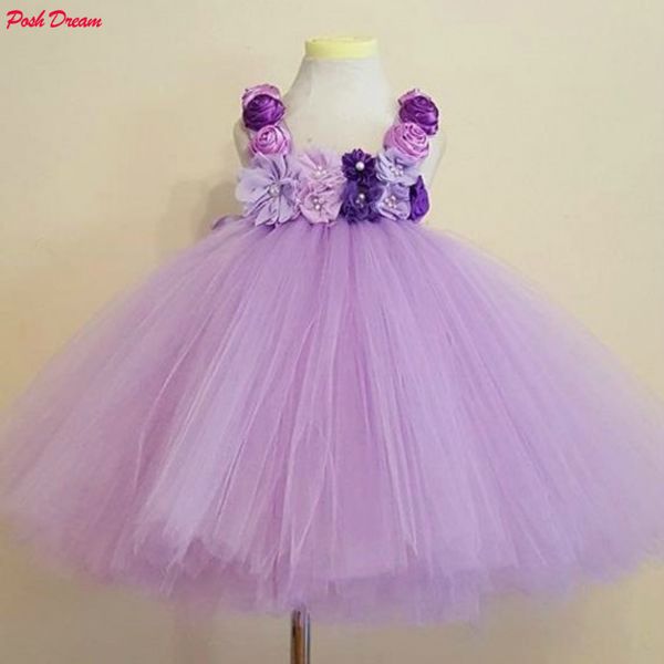 

girl's dresses posh dream lavender flower dress rose chiffon flower kids lavender dress wedding bridesmaid kids clothes for girls 23040, Red;yellow