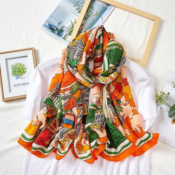 

sarongs european and american winter new imitation cotton and linen scarf female orange wo warm scarf beh towel shawl silk scarf p230403, Blue;gray