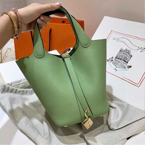 

designer highend order togo leather vegetable basket women's hand bucket large capacity light luxury bag womenhevt54z4 picotin