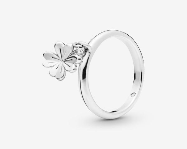 

new brand 100 925 sterling silver lucky clover pendant ring for women wedding engagement rings fashion jewelry 6413373, Slivery;golden