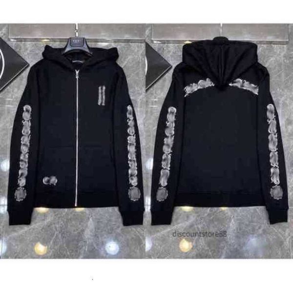 

men's hoodies & sweatshirts ch 2022 winter print pullover rome hooded hearts arm quality loose romeheart sanskrit sdx2gb, Black