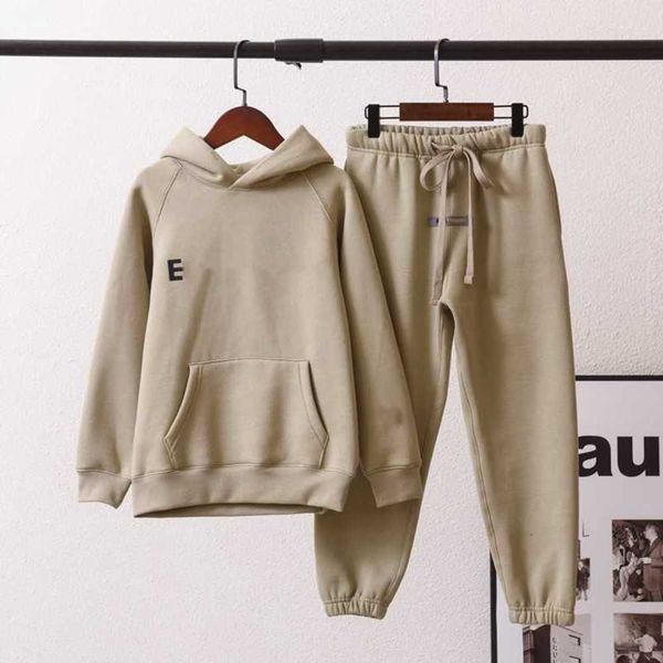 

men's tracksuits hoodies sweatshirts ess warm hooded kids clothes clothing sets sweatshirt baby coats boys designer fashion streetshirt, Gray