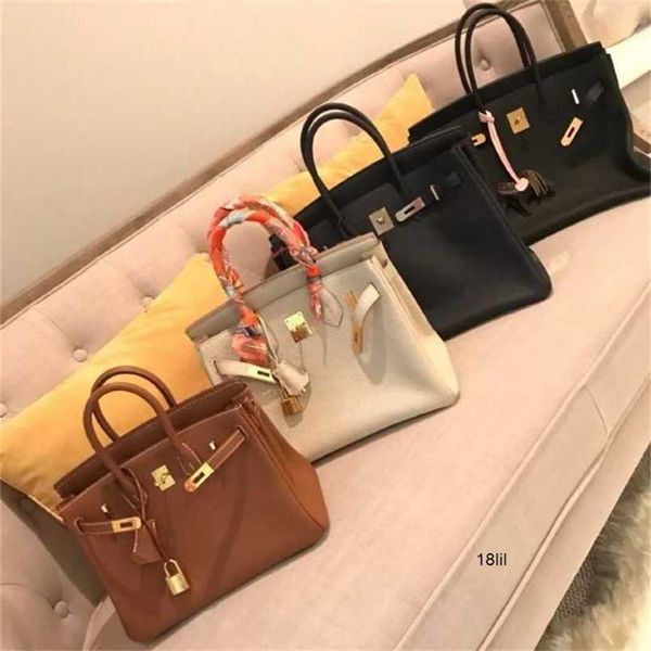 

designer herms handbags birkin women bags emmas lychee pattern leather hand large capacity bridal wedding female 2023 have logo