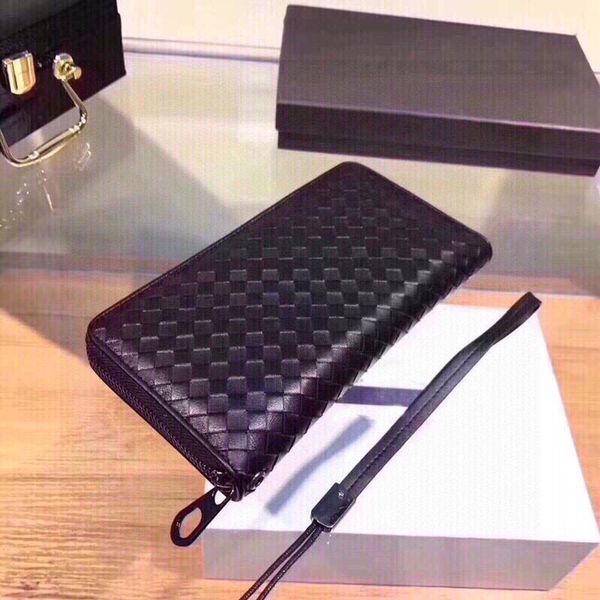 

designer wallets men black card pack large capacity zipper clutch bag multiple compartments, Red;black