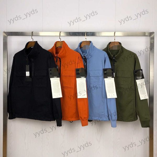 

designer men's jackets compass badge autumn and winter simple solid color half zip casual coat t230404, Black;brown