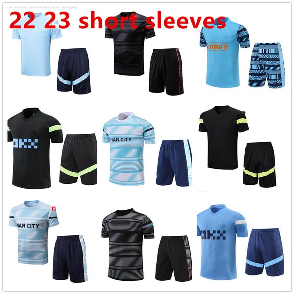 

2023 new tracksuits haaland de bruyne mans cities grealish soccer jersey sweatshirt mahrez sweatshirts foden 22 23 football uniforms short s, Black