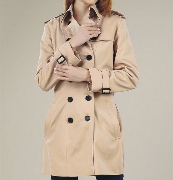 

women's trench coats autumn winter jacket double breasted lace up long coat sleeve pocket casual female windbreaker 230403, Tan;black