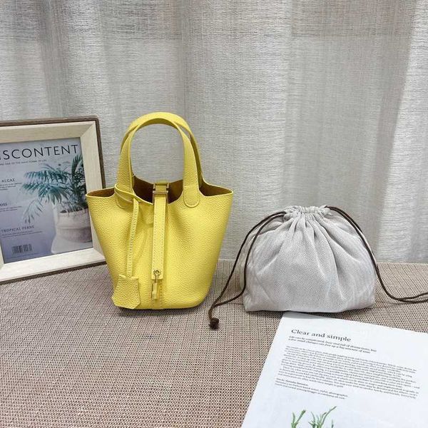 

designer luxury bag h layer cow cm vegetable basket women's mini leather bucket cute handbag gold bucklew4ebbses picotin