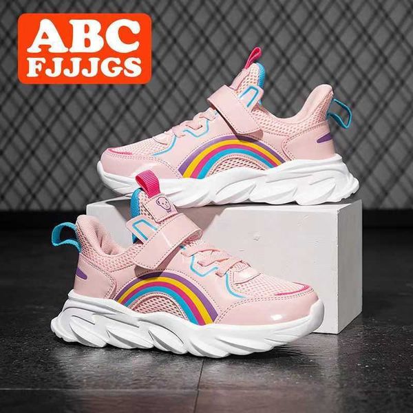

athletic outdoor 2022 fashion sneakers kids sports shoes girls running breathable mesh sneaker boys autumn nonslip students lightweight shoe, Black