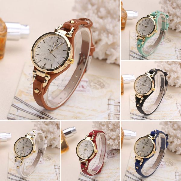 

women's watches fashion women casual round dial rivet pu leather strap wristwatch ladies analog quartz watch gifts accessories 230404, Slivery;golden
