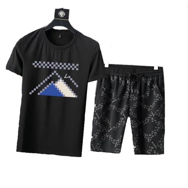 

designer tracksuits men's fashion men's sportswear set jogging trend breathable set men's short pants t-shirt pullover design, Gray