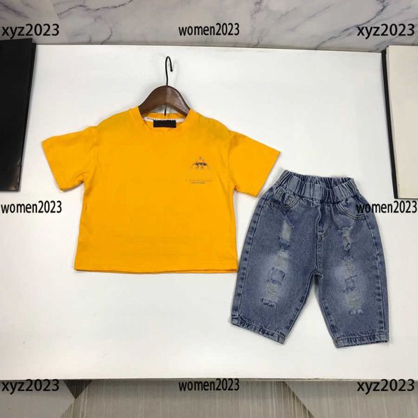 

luxury denim shorts kids clothes child sets baby 2pcs summer animal logo polo shirt and letter printing shorts tracksuit outdoor in, White