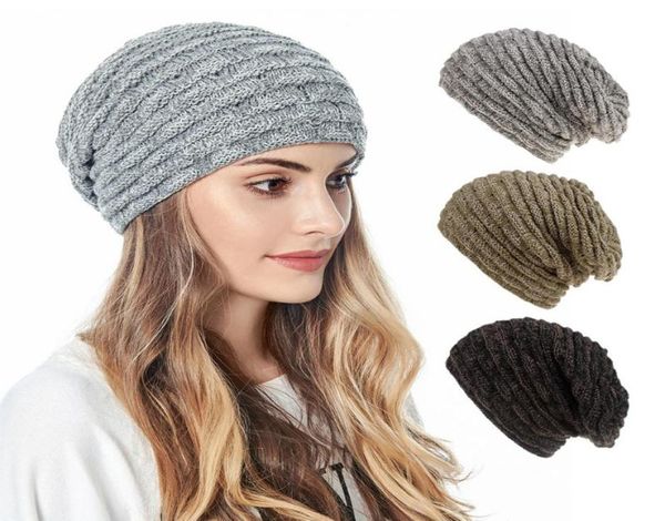 

beanieskull caps winter beanie for women fleece lined warm knitted cap casual slouchy hat9296440, Blue;gray