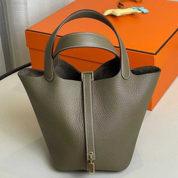 

h bag designer luxury genuine leather women's handbag bucket advanced fashion versatile large capacity vegetable basket bag8rxjpsyy pic