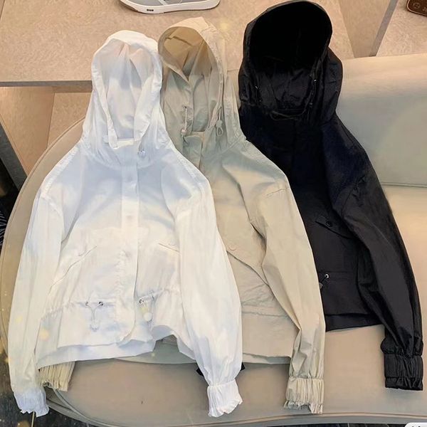 

women's trench coat's coat light longsleeved hem waist ladies' windbreaker hooded fashion sunscreen clothes 230403, Tan;black