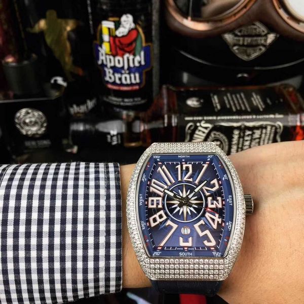 

watch milles business casual men's rectangular fully automatic mechanical personalized diamond calendar belt waterproof fashion ayw, Slivery;black