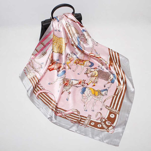

sarongs 2019 autumn winter new simulation silk scarf female 90*90cm print large square towel custom gifts scarves for women girls scarf p230, Blue;gray