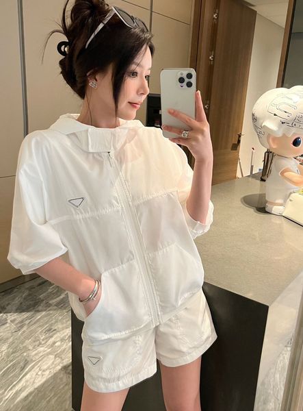 

womens tracksuits fashions hooded sports suit mid-sleeve hoodie spring autumn trend shorts suits girls cloth with quality, Gray