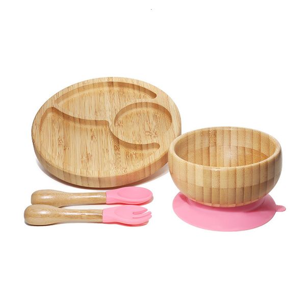 

cups dishes utensils baby feeding bowl dinner plate wooden kids dinnerware with silicone suction cup fork spoon children's 230403