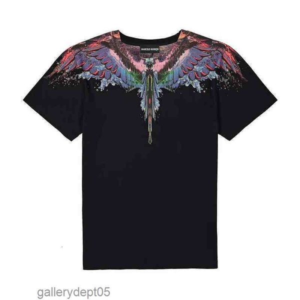 

short sleeves men's and women's loose couple t-shirt tide mb phantom water drop feather wings 19ss 11s1s1, White;black