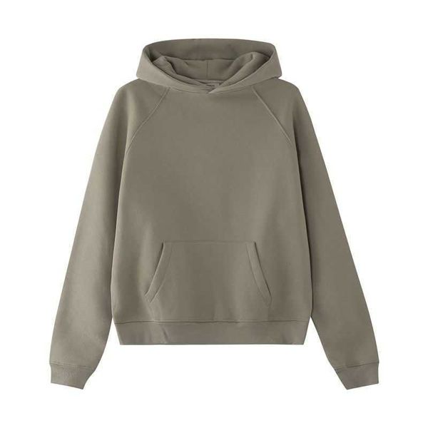 

high street fogesentials new embossed letters cotton men and women hoodies autumn and winter warm plus velvet, Black