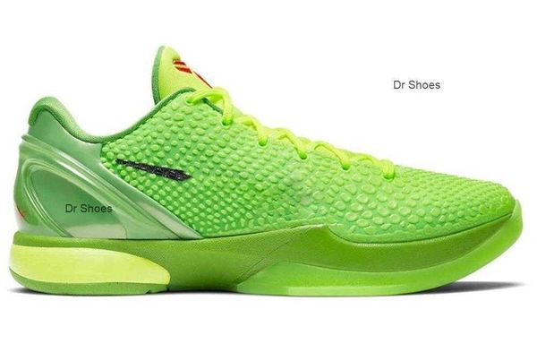 

christmas 6 protro grinch shoes mamba green apple/volt-crimson-black man sports sneakers