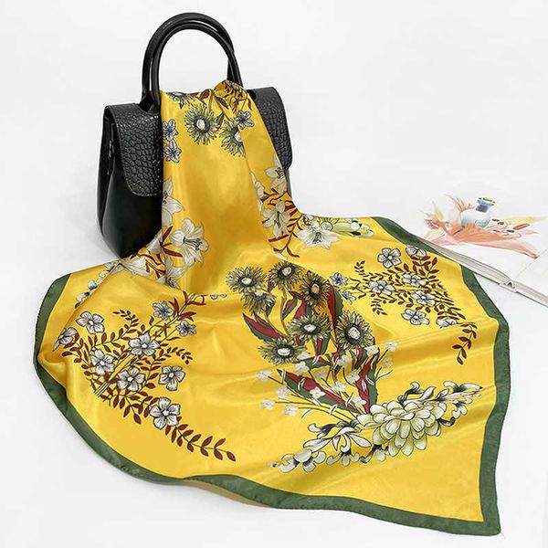 

sarongs 22 new imitation silk 90 silk scarf women wild shawl printed satin large square scarf chinese style baotou scarf p230403, Blue;gray