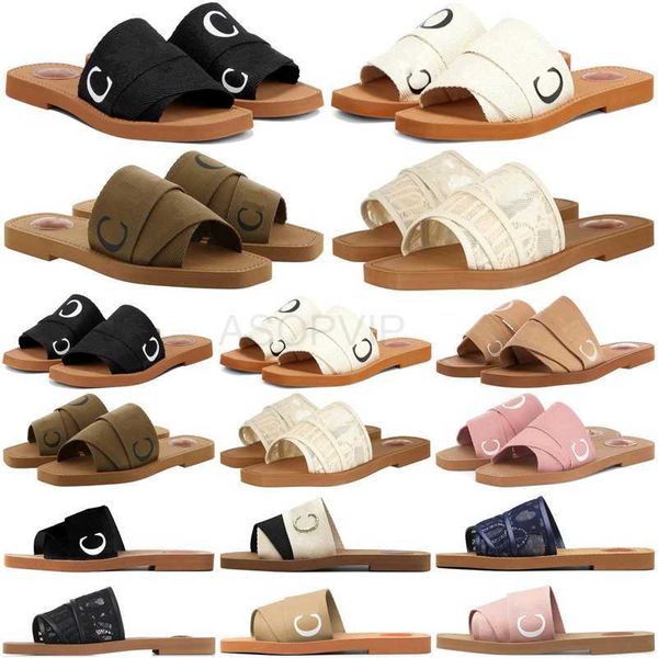 

designer chole woody canvas slides shoes men women sandal slippers sliders sandals pantoufle mens womens slipper trainers runners plate-form