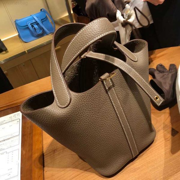 

designer luxury zimu vegetable basket with lychee pattern togo handbag layer cowhide bucket bag for womeny69n5mcy picotin