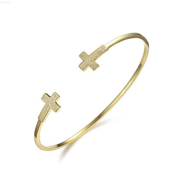 

s925 silver 18k gold plated unique metal moment glittering t chain bracelet ladies