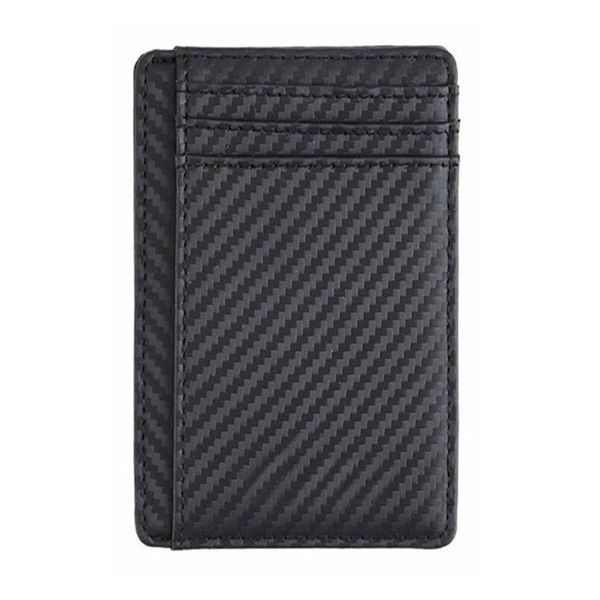 

genuine leather front pocket money clip slim minimalist wallet made with powerful rfid blocking 2323, Red;black