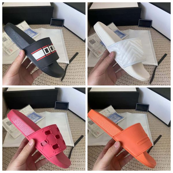 

designers slippers for men women floral slides woman flats platform sandals rubber brocade gear sole mule flip flops beach causal shoes loaf, Black