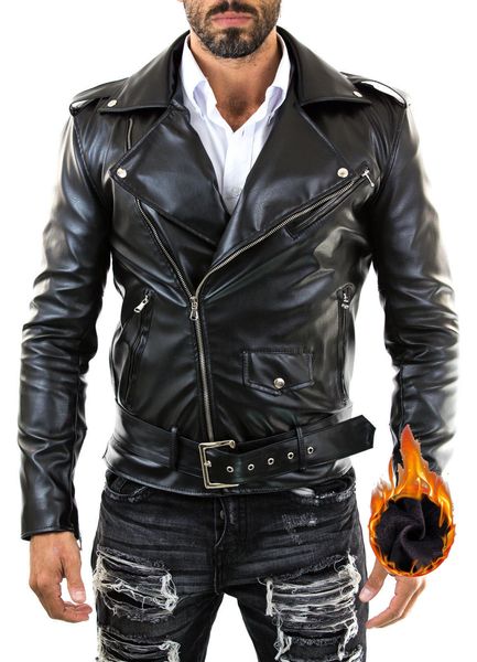 

men's trench coats boutique punk men pu leather jacket motorcycle fashion slim fit coat jackets for men 230404, Tan;black