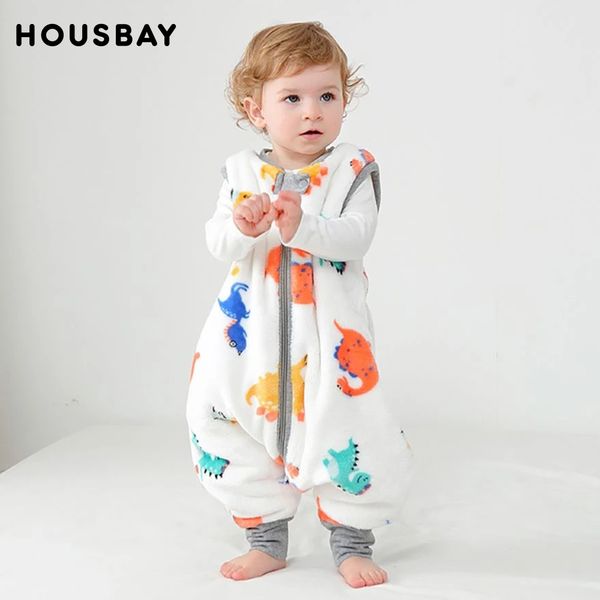 

sleeping bags baby bag sleeveless 325months sleepsack cute dinosaur sleepwear autumn flannel warm comfortable kids house wear 230404