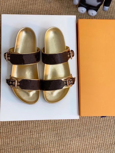 

slippers bom dia flat mule bom dia comfort sandal cool effortlessly stylish slides 2 straps with adjusted gold buckles women summer slippers, Black