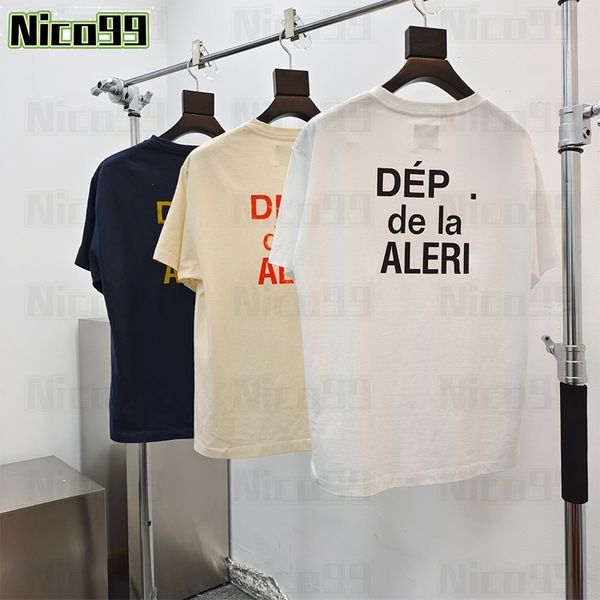 

23ss new t shirt front back letters cotton round neck print pattern loose personality street hundred with men and women short sleeve, White;black