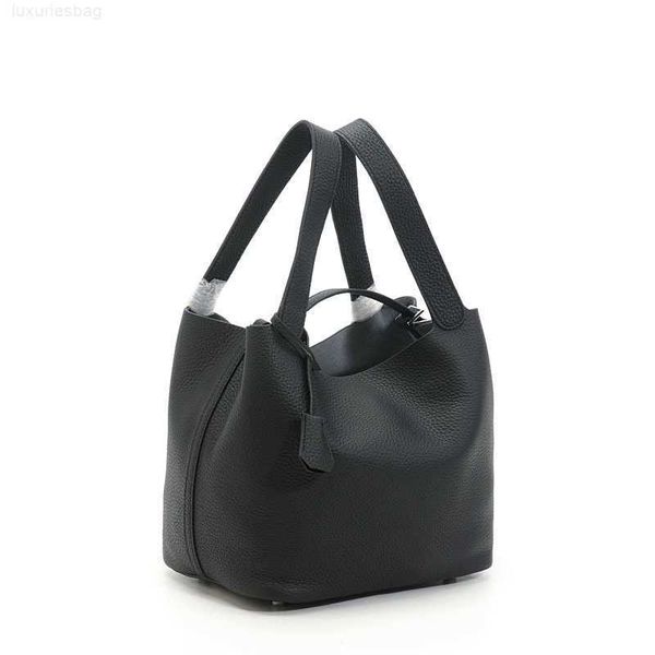 

designer luxury vegetable basket litchi pattern head layer cowhide leather bucket cabbage blue handheld small bag women's fashionaw0bz9