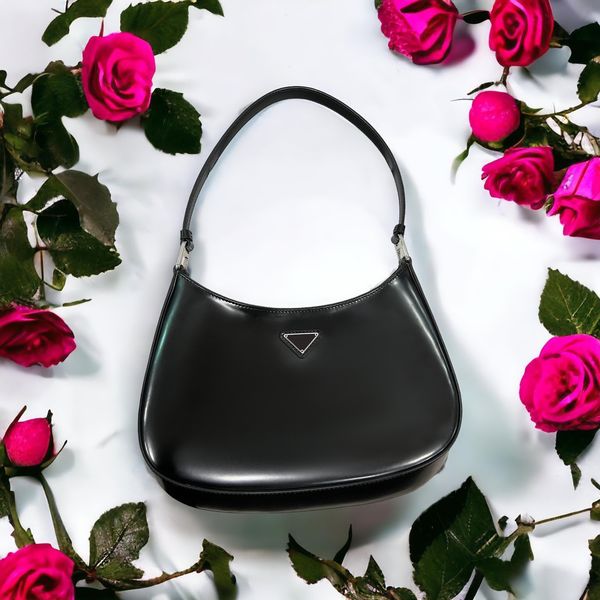 

cleo shoulder bag triangle underarm luxury genuine leather handbags magnetic closure womens tote clutch bag men purses fashion designer cros