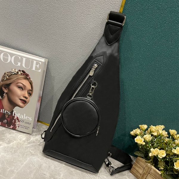 

7a designer bag duo sling handbag taiga leather sporty chest pack waist purse with zipper wallet