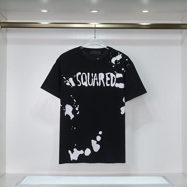 

23ss brand men's t-shirts designer mens polo shirt luxury letter print shorts o-neck short sleeve men's shirts dt585 d2 dsq icon, White;black